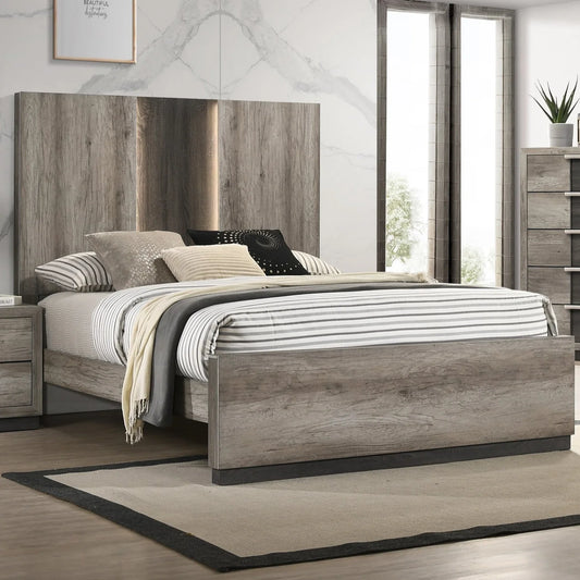 Brand New Brown Bed w/LED Headboard (Queen or King)