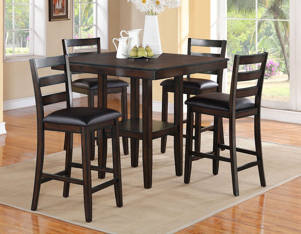Brand New 5pc Espresso Counter Height Dining Set