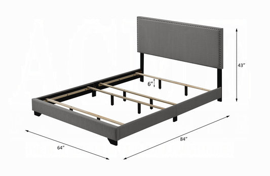 Brand New Queen Size Light Grey Fabric Bed