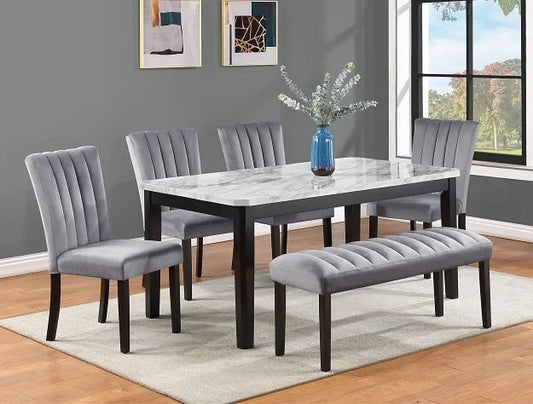 Brand New 6pc White Top Dining Set