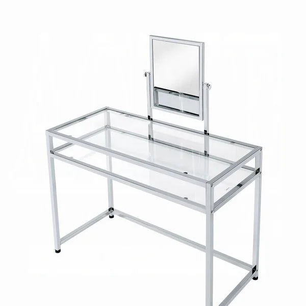 Brand New Silver Vanity w/Stool