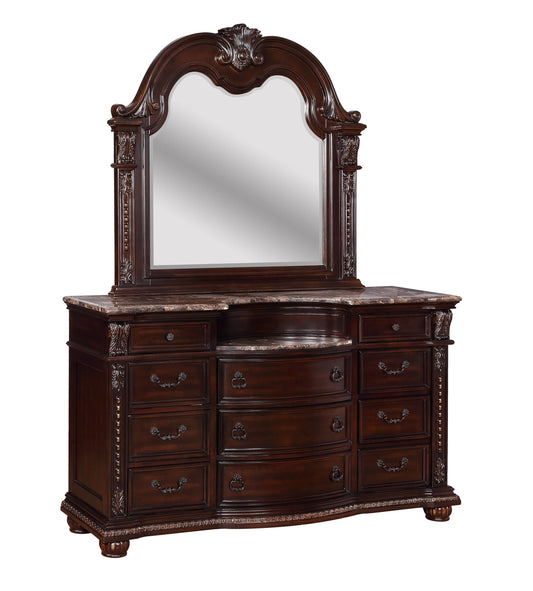 Brand New 9 Drawer Cherry Dresser w/Marble Top (Optional Mirror)