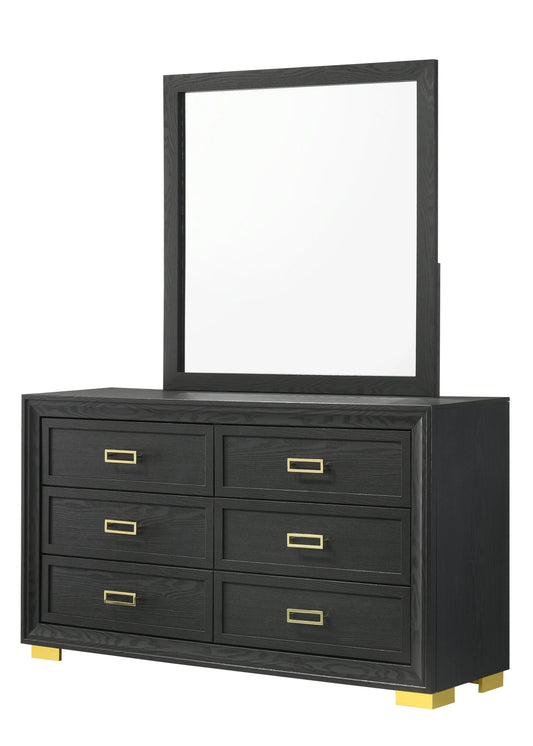 Brand New Black Dresser w/Gold Trim (Optional Mirror)