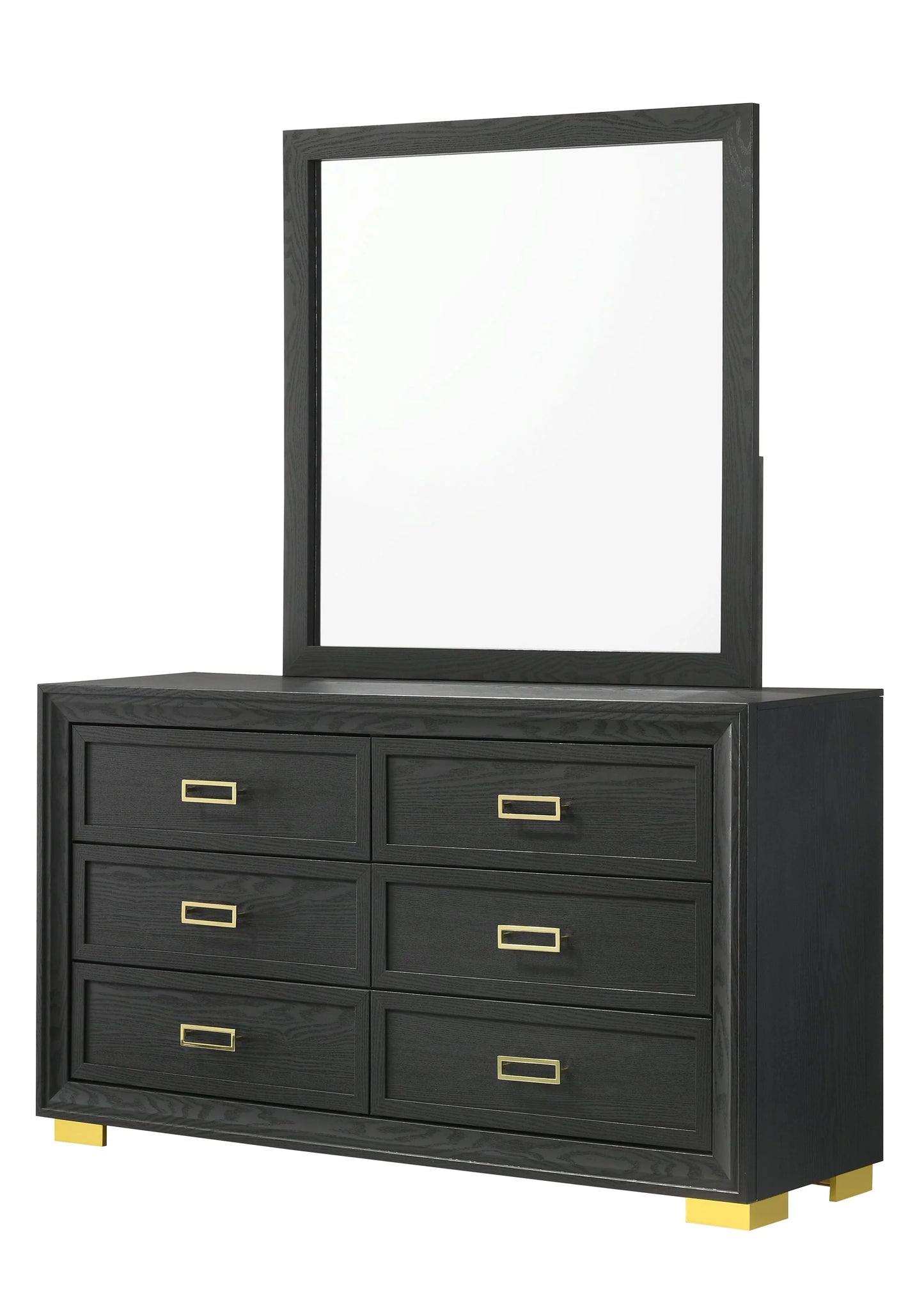 Brand New Dark Grey/Gold 4pc Bedroom Set (Queen or King)