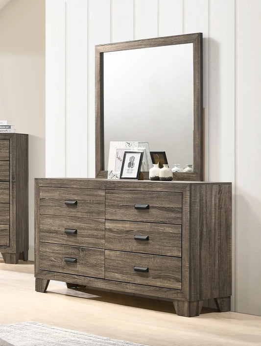 Brand New Brown 6 Drawer Dresser (Optional Mirror)