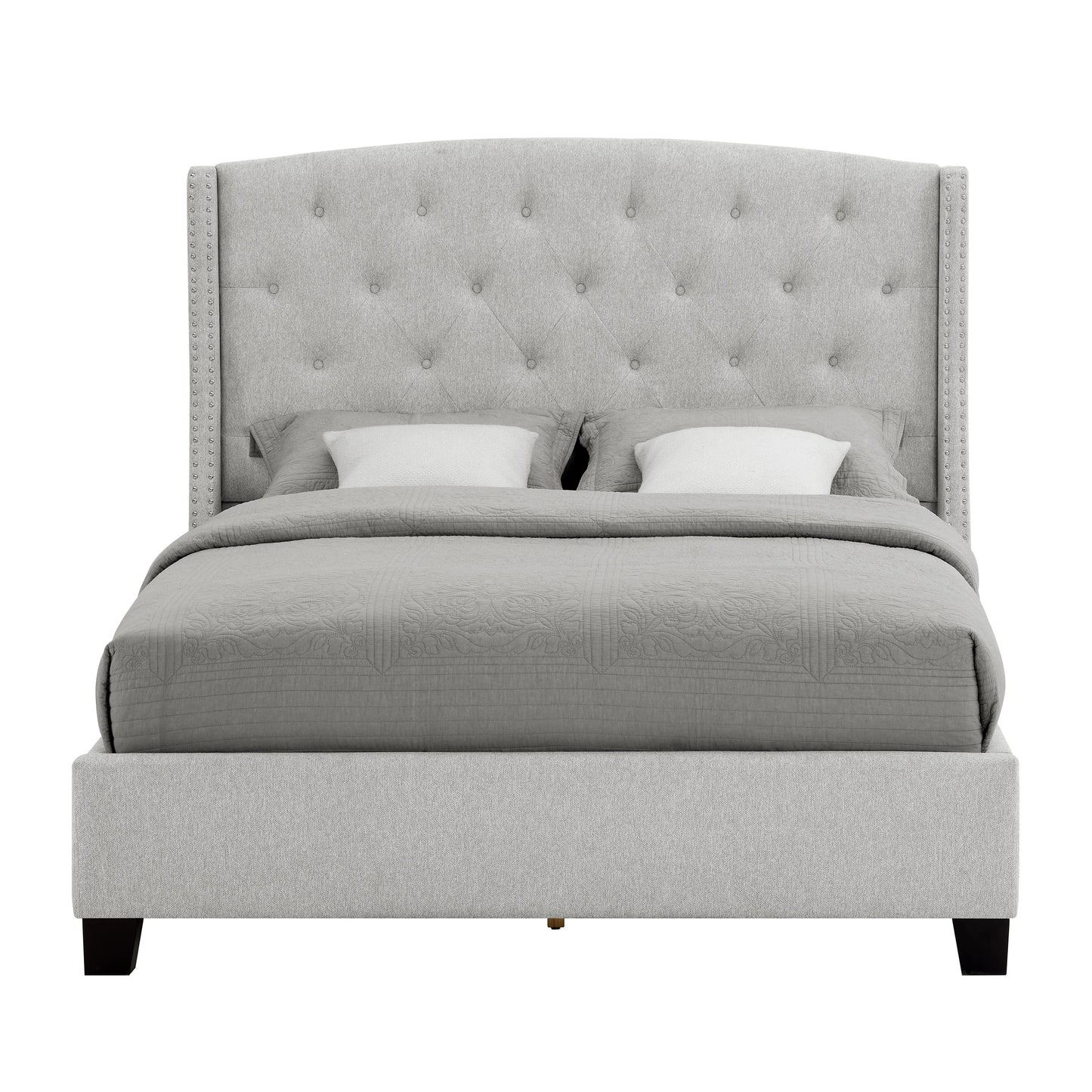 Brand New Light Grey Linen Fabric Bed (Queen or King)