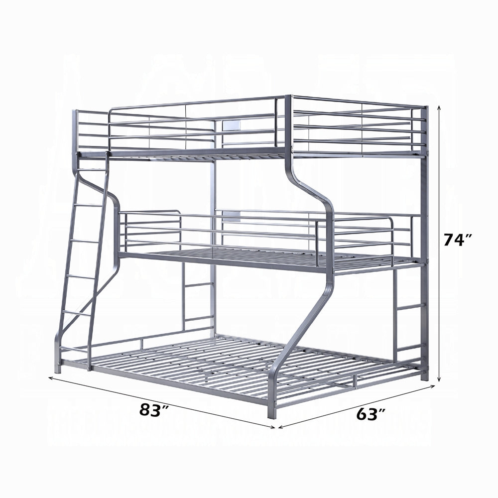 Brand New Silver Triple Bunkbed Full/Twin/Queen