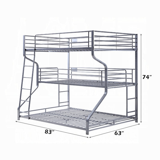 Brand New Silver Triple Bunkbed Full/Twin/Queen