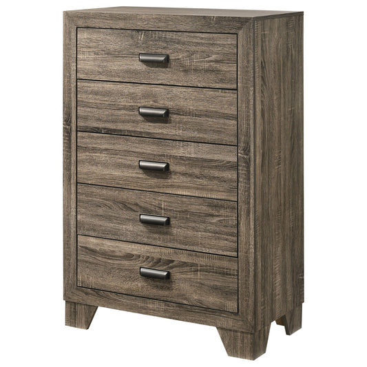 Brand New 5 Drawer Brown Tall Chest
