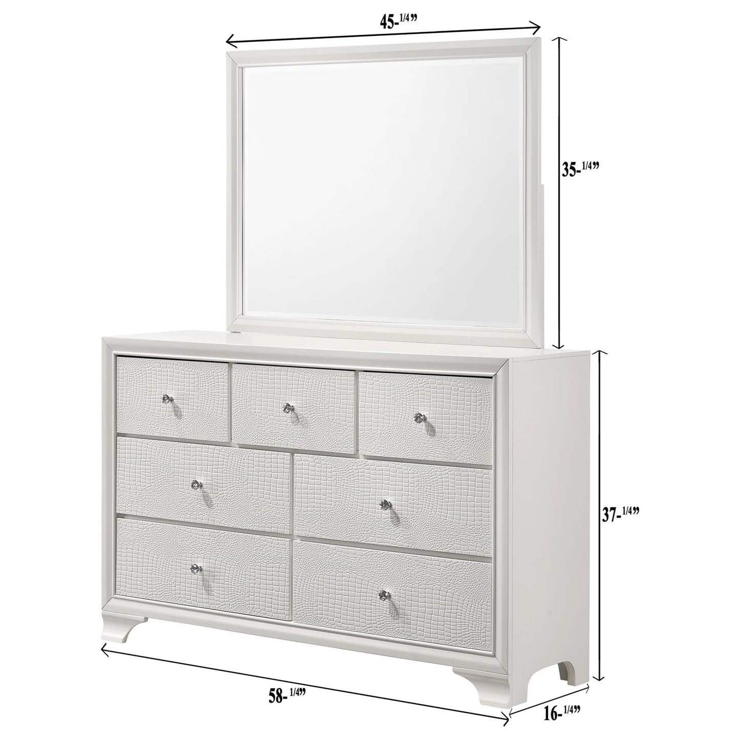 Brand New 4pc White Bedroom Set w/LED Headboard (Queen or King)