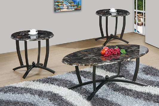 Brand New 3-PC Coffee / End Table Set - Faux Marble