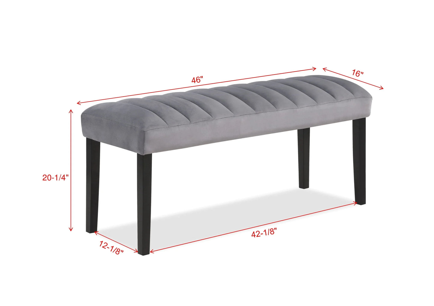 Brand New Upholstered Dining Bench with Channel-Tufting