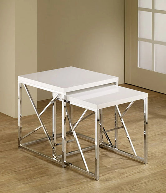 Brand New White 2pc Nesting Tables