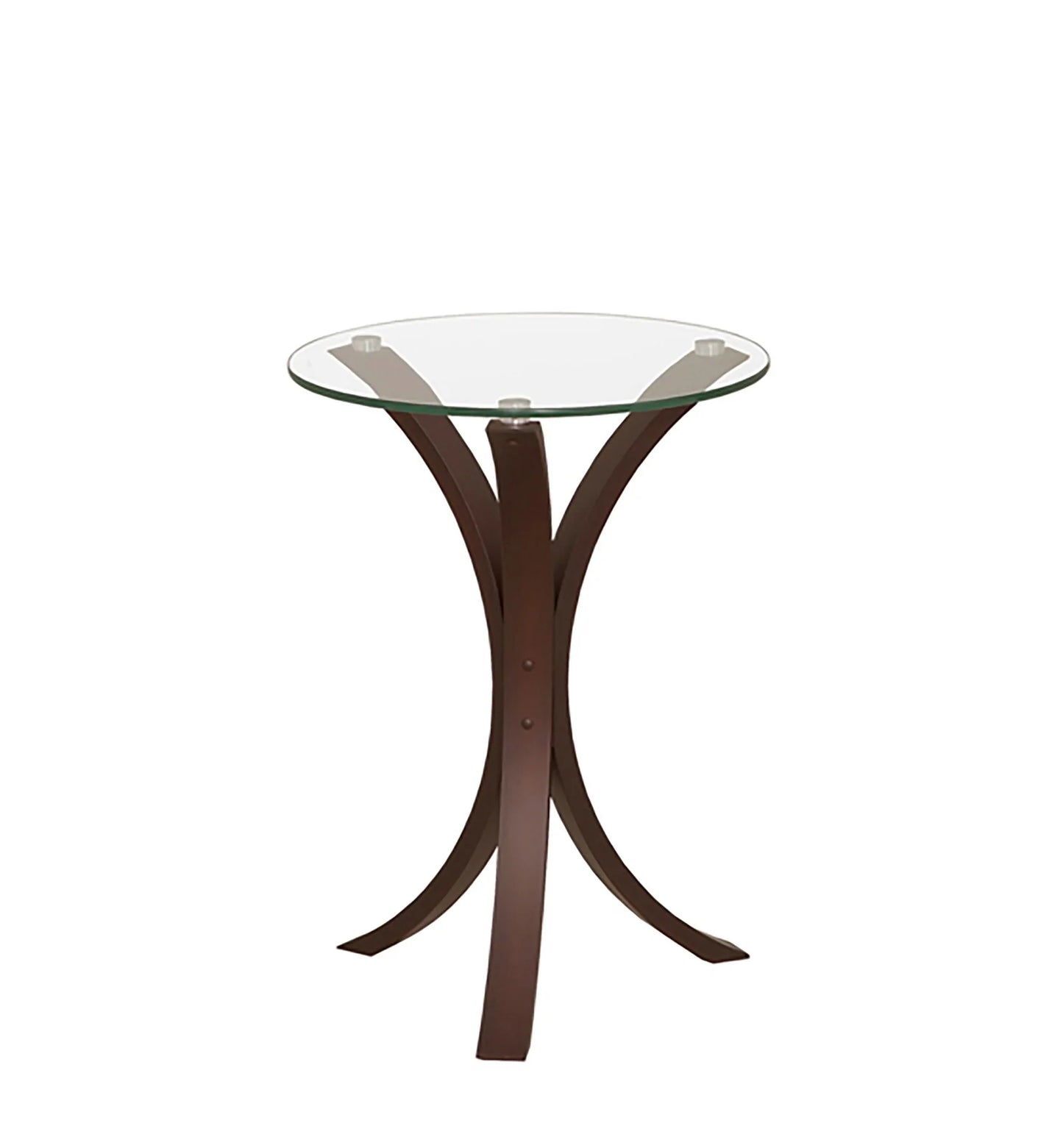 Brand New Espresso Glass Top Accent Table