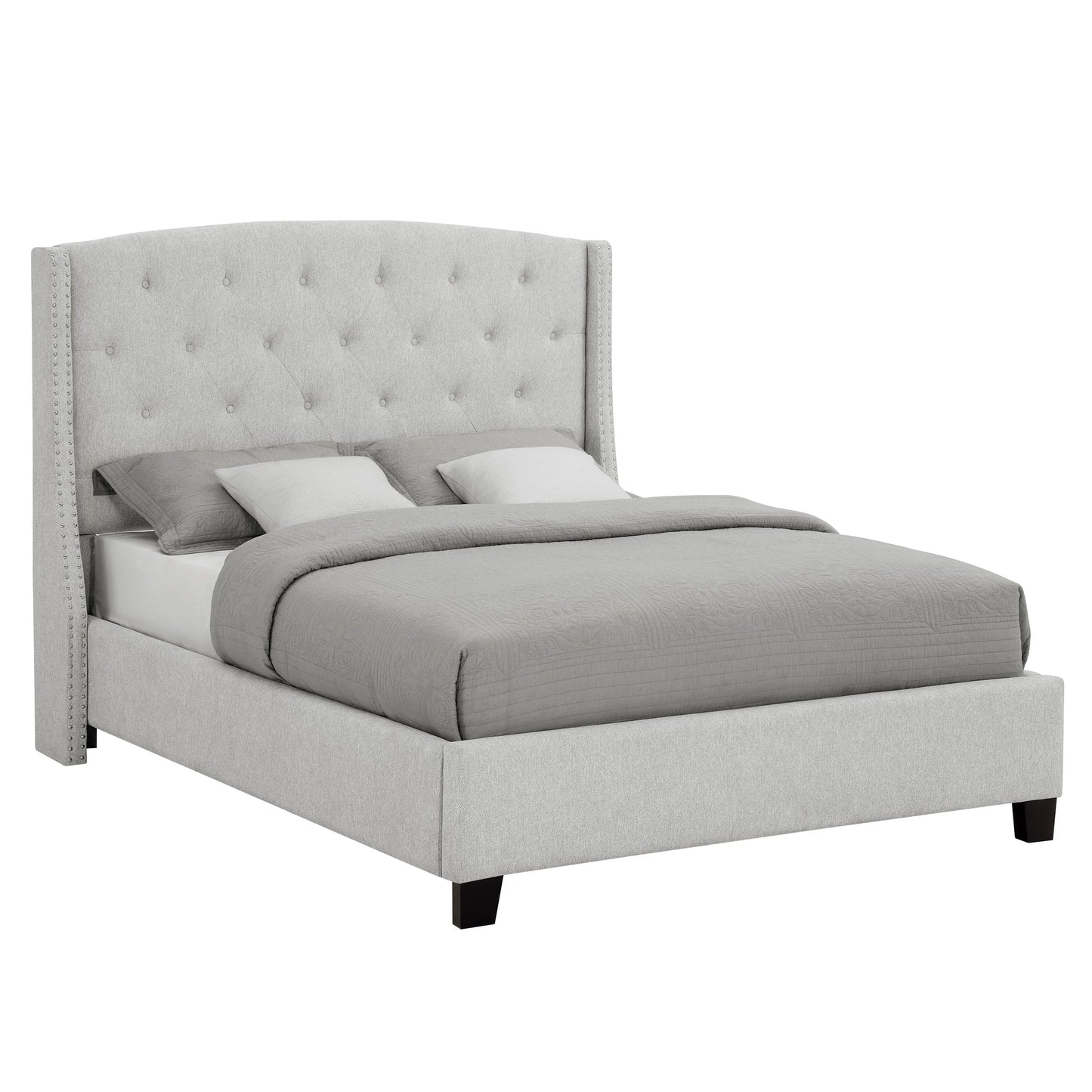 Brand New Light Grey Linen Fabric Bed (Queen or King)
