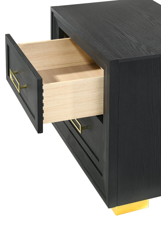 Brand New Black Nightstand w/Gold Trim