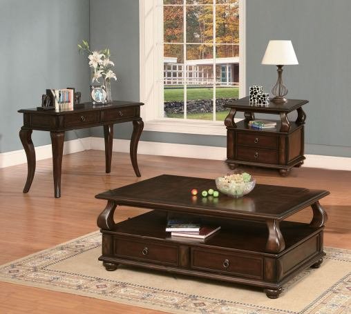 Brand New Walnut 3pc Livingroom Set (1-Coffee Table, 1-End Table, 1- Sofa Table)