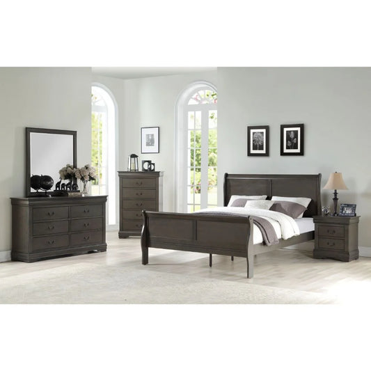 Brand New King 4pc Dark Grey Bedroom Set
