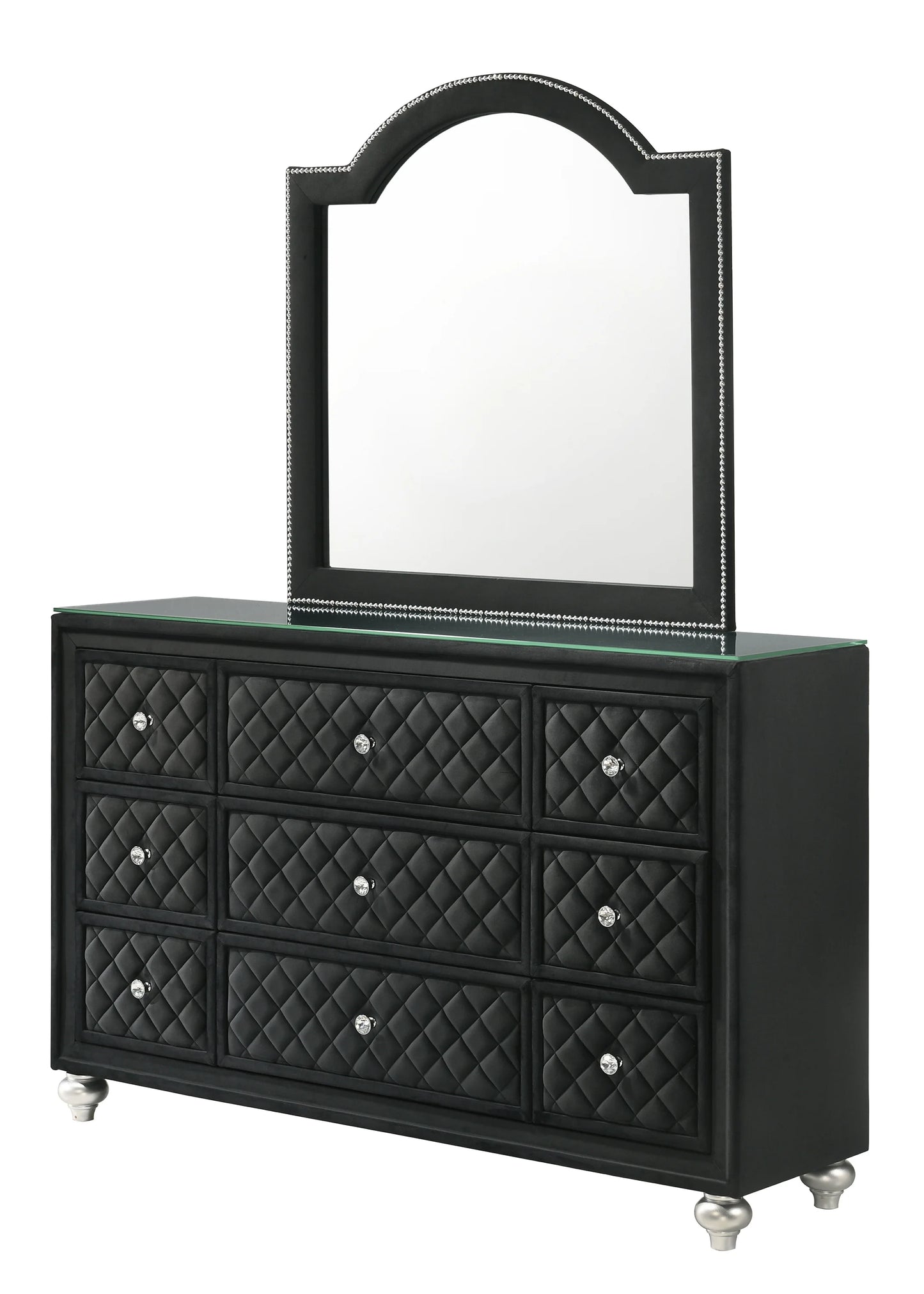 Brand New Black Fabric 4pc Bedroom Set (Queen or King)