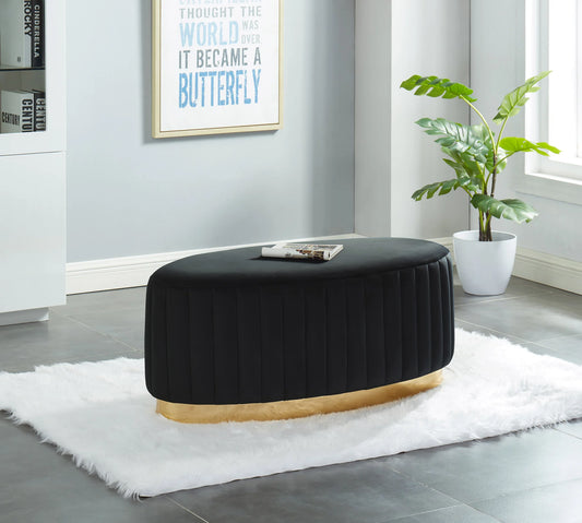 Brand New Velvet Oval Bench (Black or Grey)