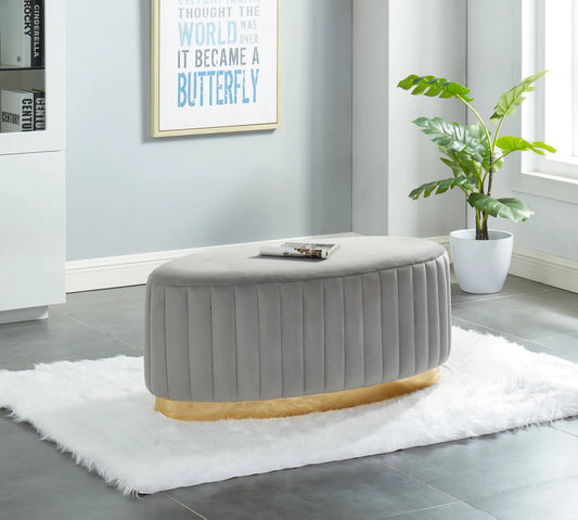 Brand New Velvet Oval Bench (Black or Grey)