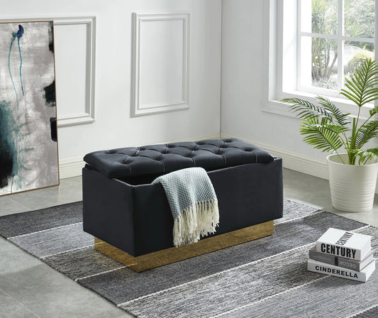 Brand New Velvet Storage Bench (Black or Grey)