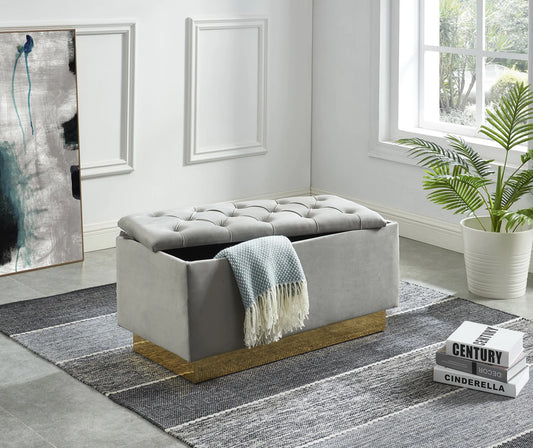 Brand New Velvet Storage Bench (Black or Grey)