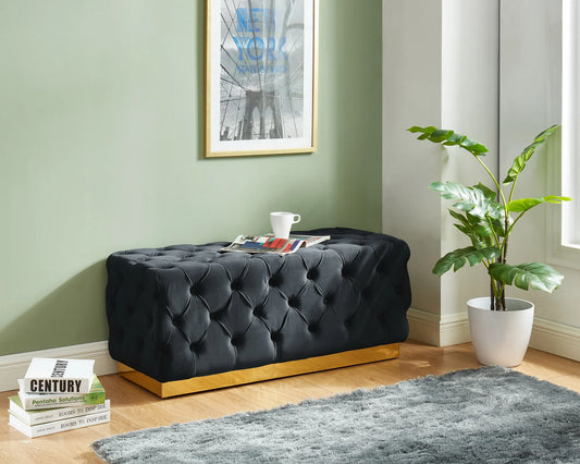 Brand New Velvet Tufted Bench (Black or Grey)