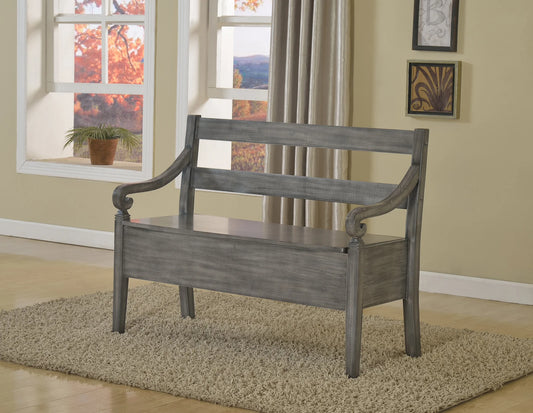 Brand New Grey Wooden Arm Bench with Storage