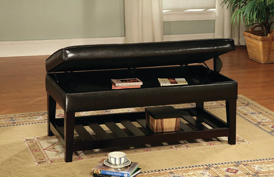 Brand New Espresso Bench with Storage & Shelf