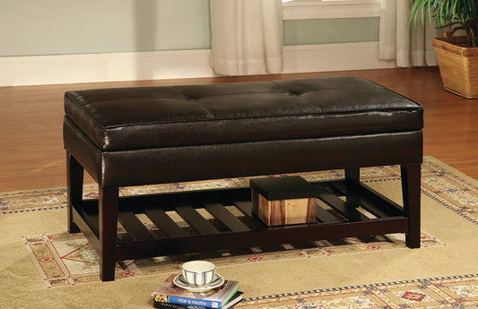 Brand New Espresso Bench with Storage & Shelf