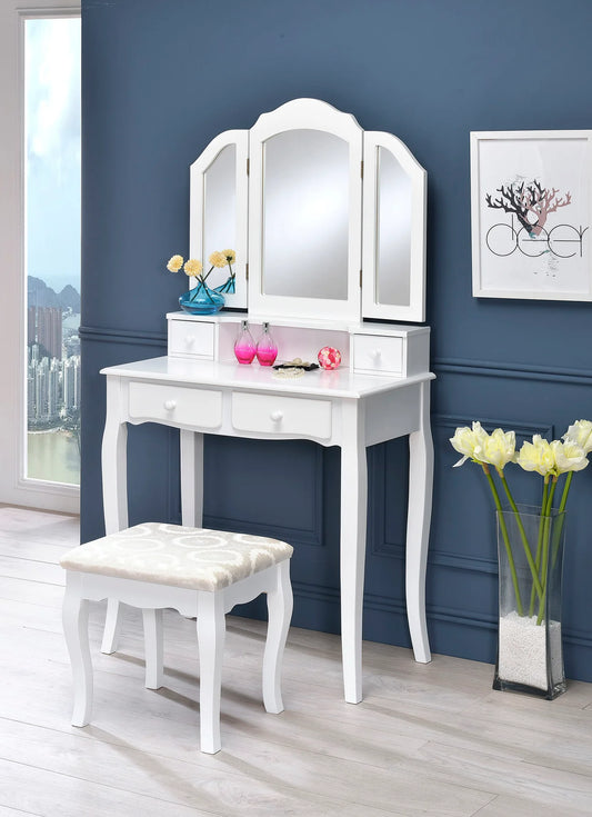 Brand New Wood Vanity w/stool & Mirror (2 Colors)