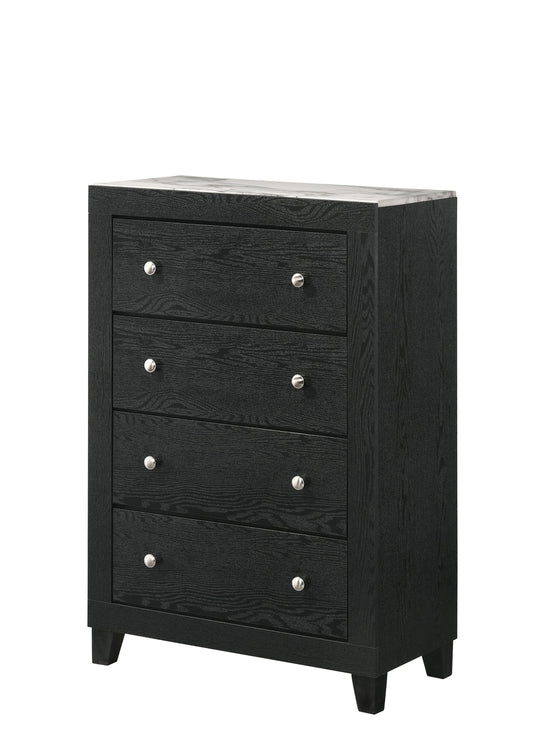 Brand New 4 Drawer Black Tall Chest