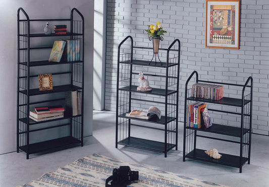 Brand New Black Metal Bookshelves (5,4,3 Tier)