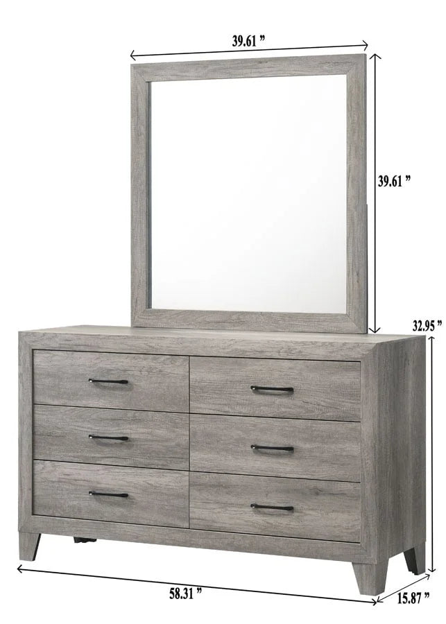 Brand New Grey Dresser (Optional Mirror)