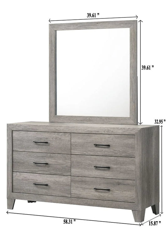 Brand New Grey Dresser (Optional Mirror)