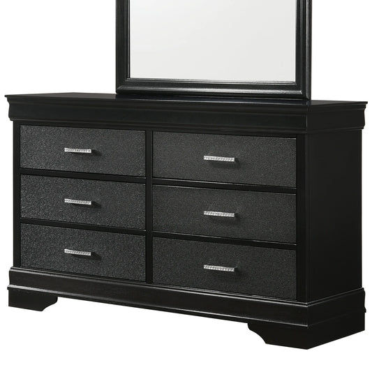 Brand New Black 6 Drawer Dresser (Optional Mirror)