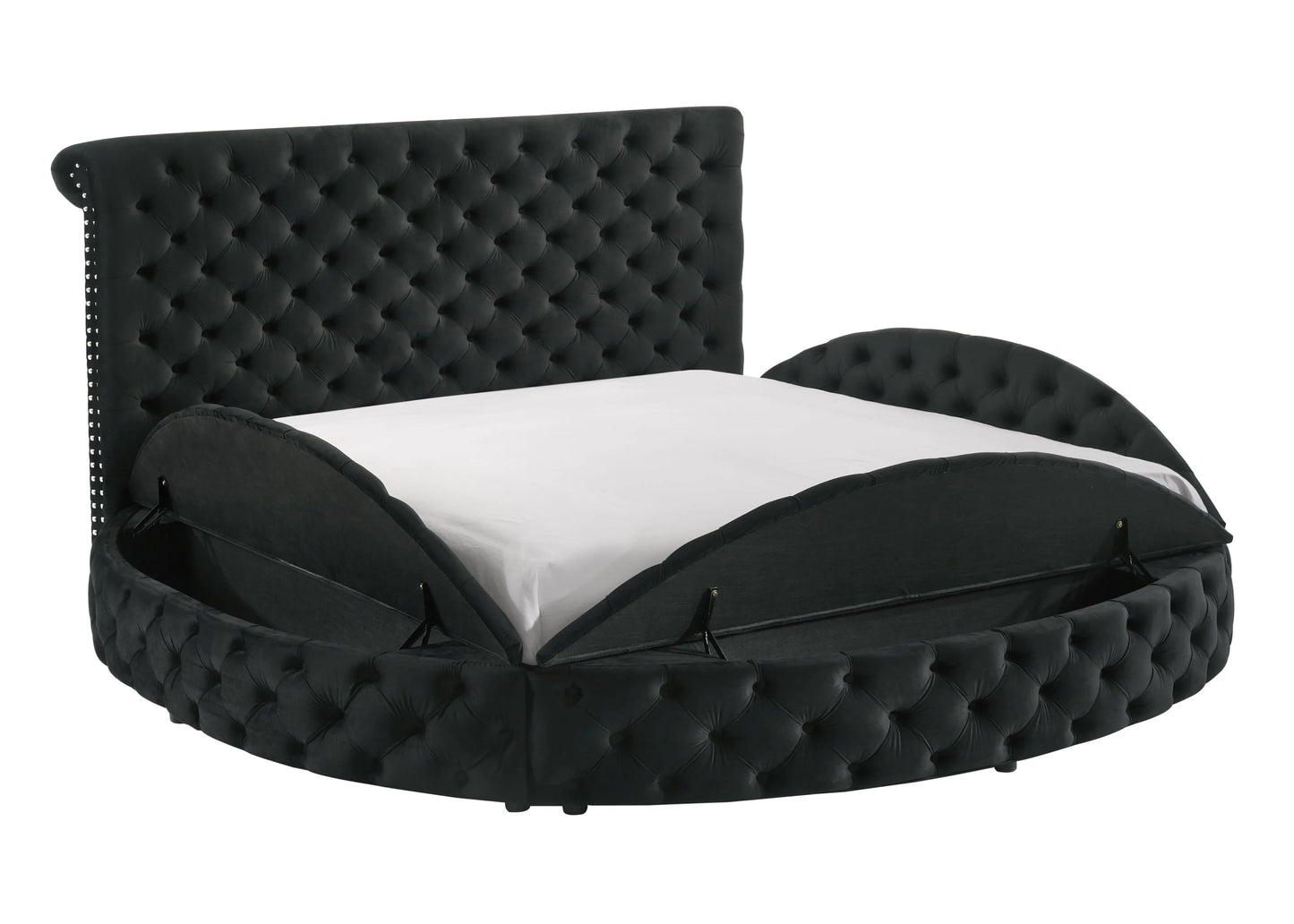 Brand New Black Upholstered Storage Bed (Queen or King)