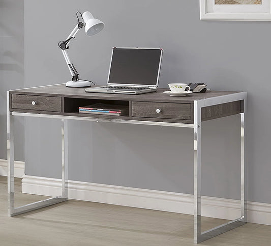 Brand New Wood Top Desk With Chrome Legs