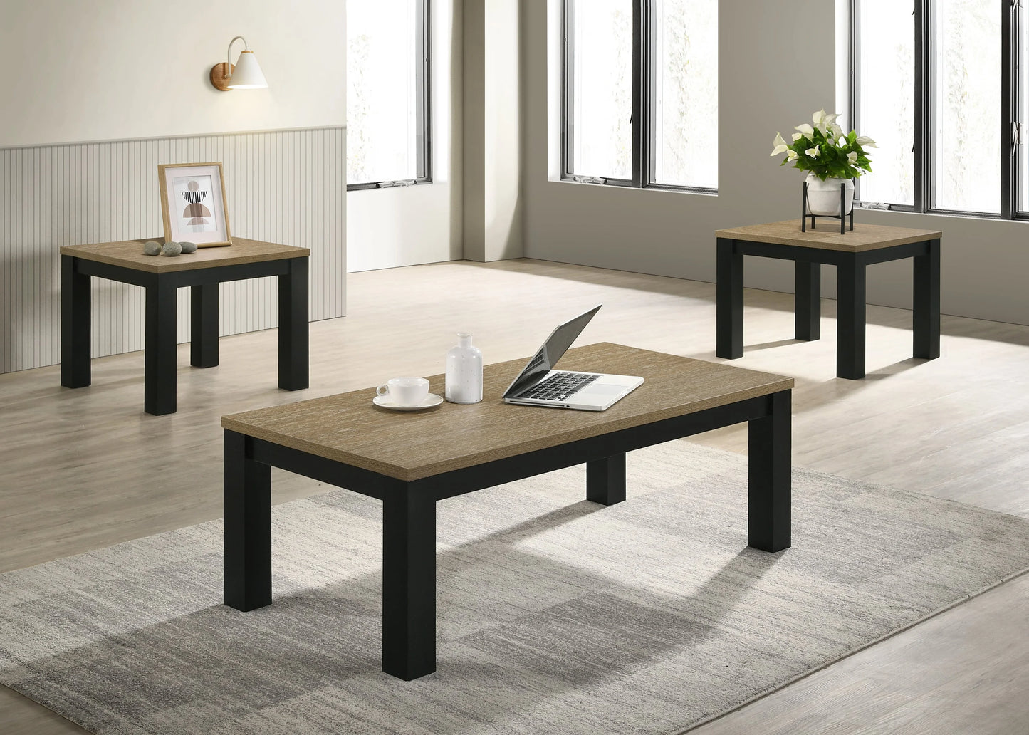 Brand New 3pc Coffee & End Table Set (2 Colors)