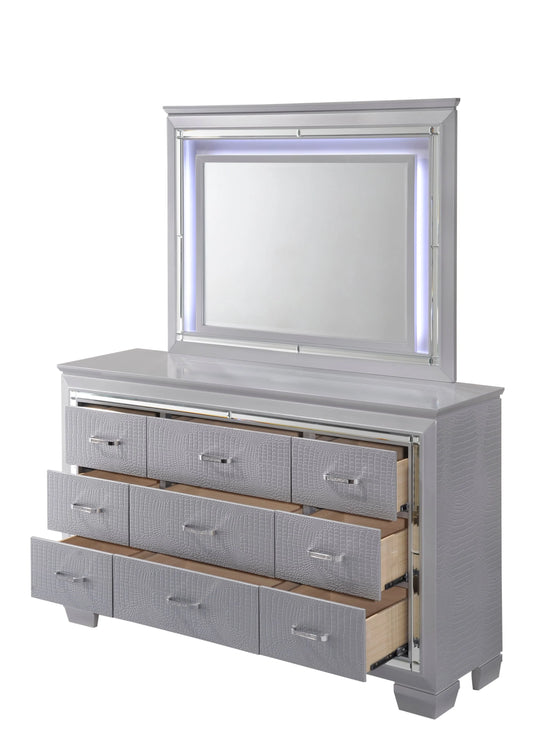 Brand New Silver Dresser (Optional LED Mirror)