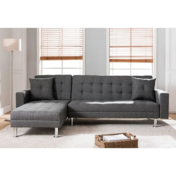 Brand New Gray Linen Fabric Sofa Bed