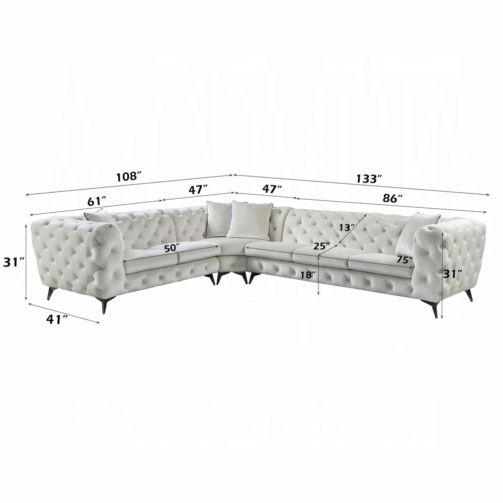 Brand New Beige Fabric Sectional