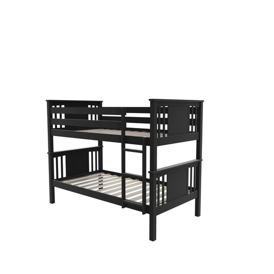 Brand New Twin/Twin Mission Style Stackable Post Pine Wood Bunk Bed (2 Colors)
