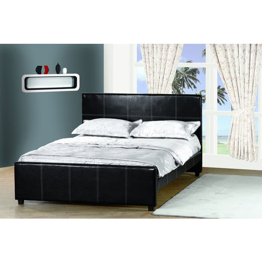 Brand New Black Faux Leather Platform Bed (3-Sizes)