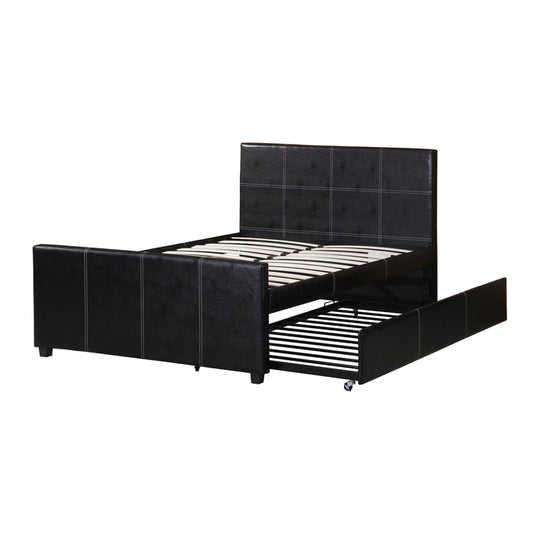Brand New Black Platform Bed With Trundle (Twin or Full)