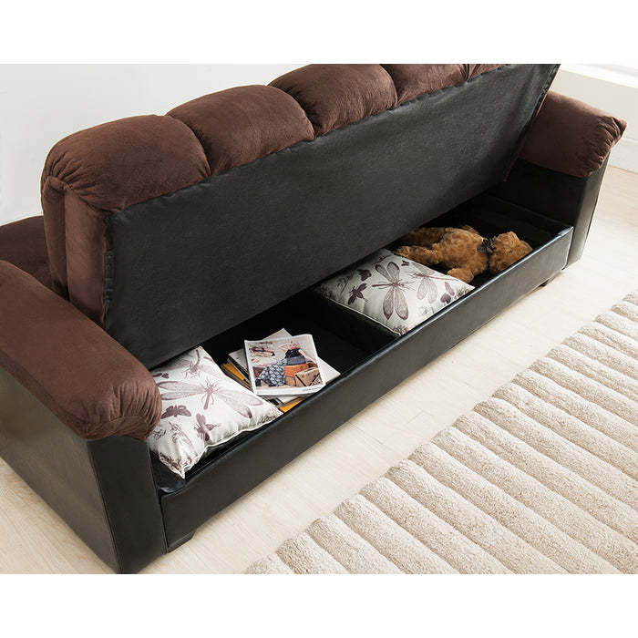 Brand New Adjustable Sofa Bed With Storage (Brown or Beige)