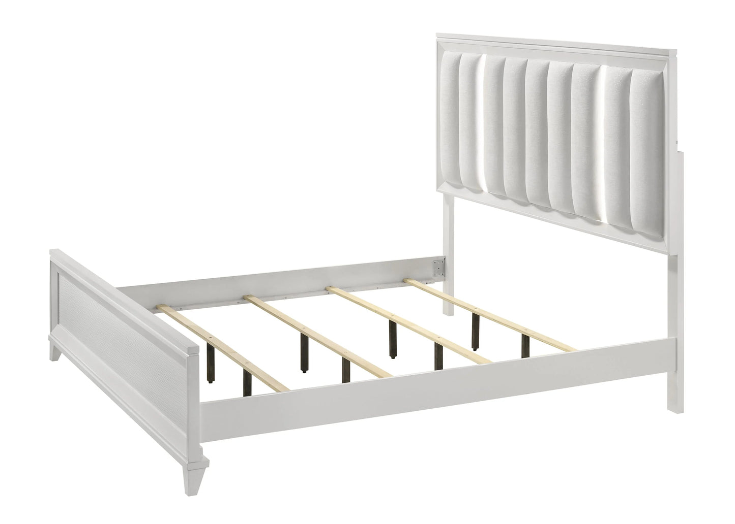 Brand New White Bed w/LED Headboard (Queen or King)