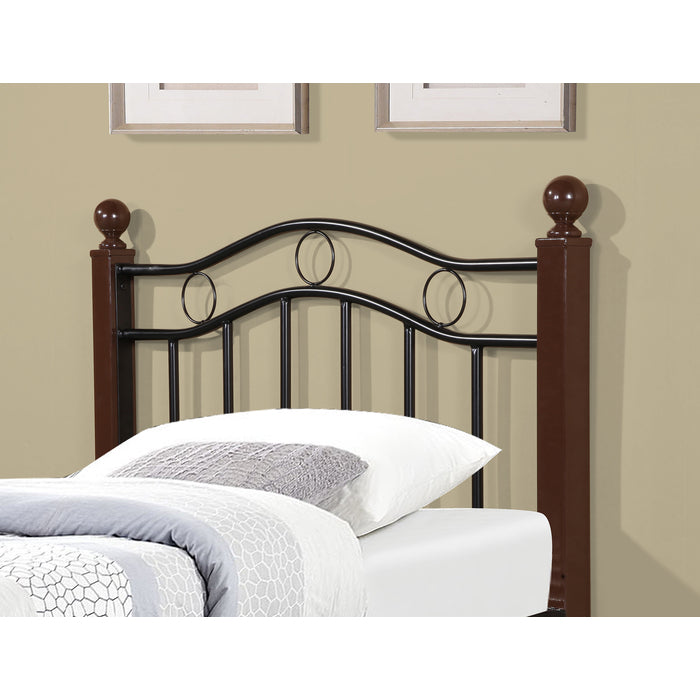 Brand New Metal Bed with Wood Posts (Twin or Full)