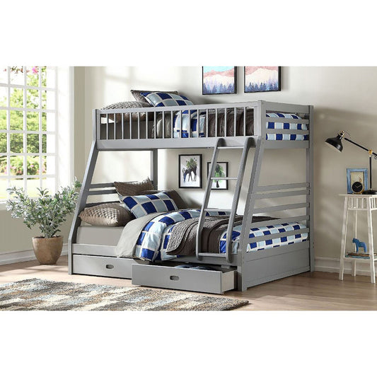 Brand New Grey Twin/Full Bunkbed With 2pc Drawers